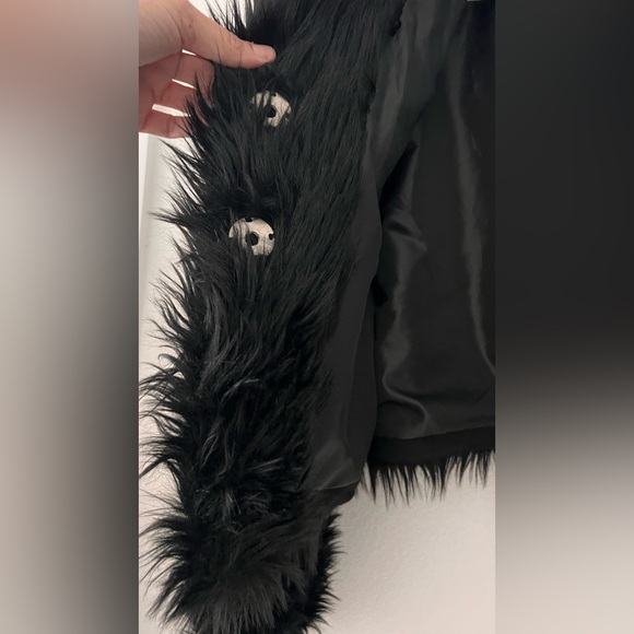 Free People All night black faux fur jacket small - Picture 5 of 13